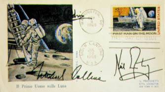 Autografi di Armstrong, Collins, Aldrin, (Apollo XI)