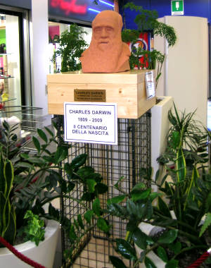 Busto di Charles Darwin, opera del maestro R. Aldrovandi di Bologna