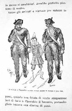 Pinocchio e Carabinieri, illustrazione di Chiostri