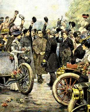 La fine del raid Pechino-Parigi (1907)