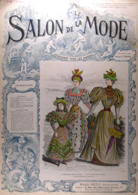 Salon de la mode con abbigliamento da spiaggia (Francia, 1894)
